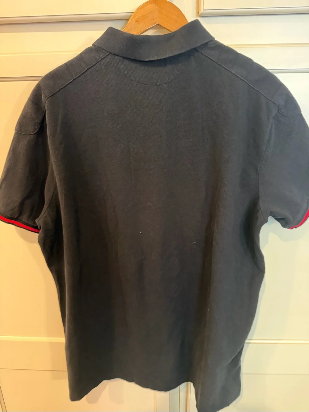 Ralph Lauren Black Polo with Tiger Patch and Red Trim